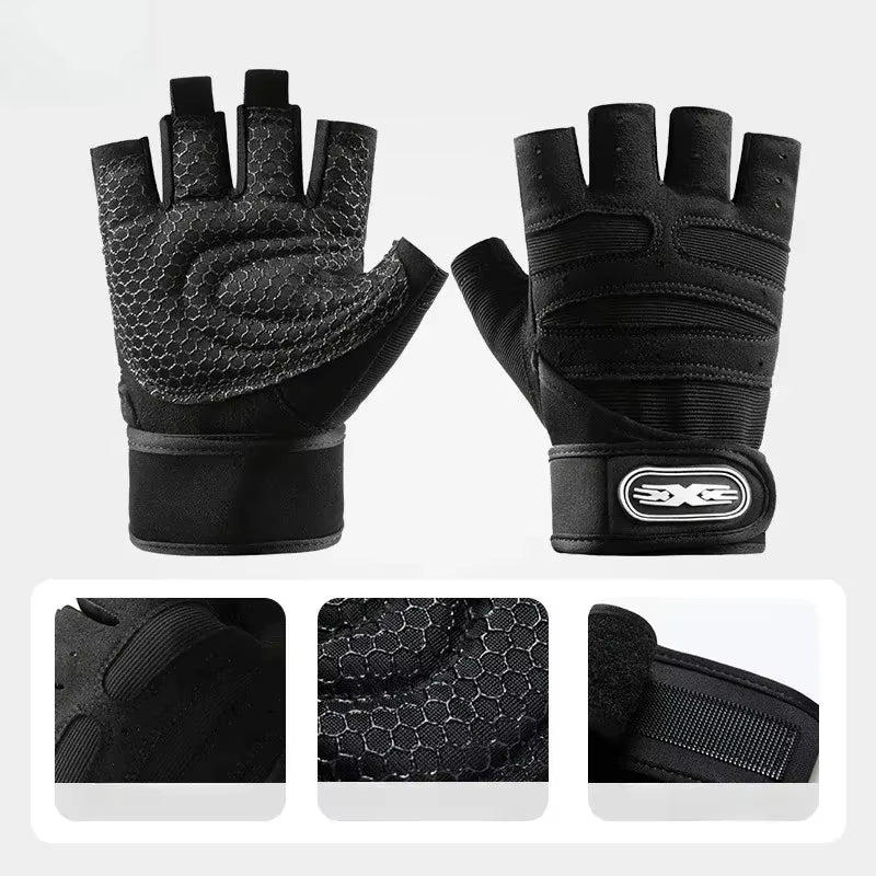 Gants de fitness respirants et résistants, violet et noir